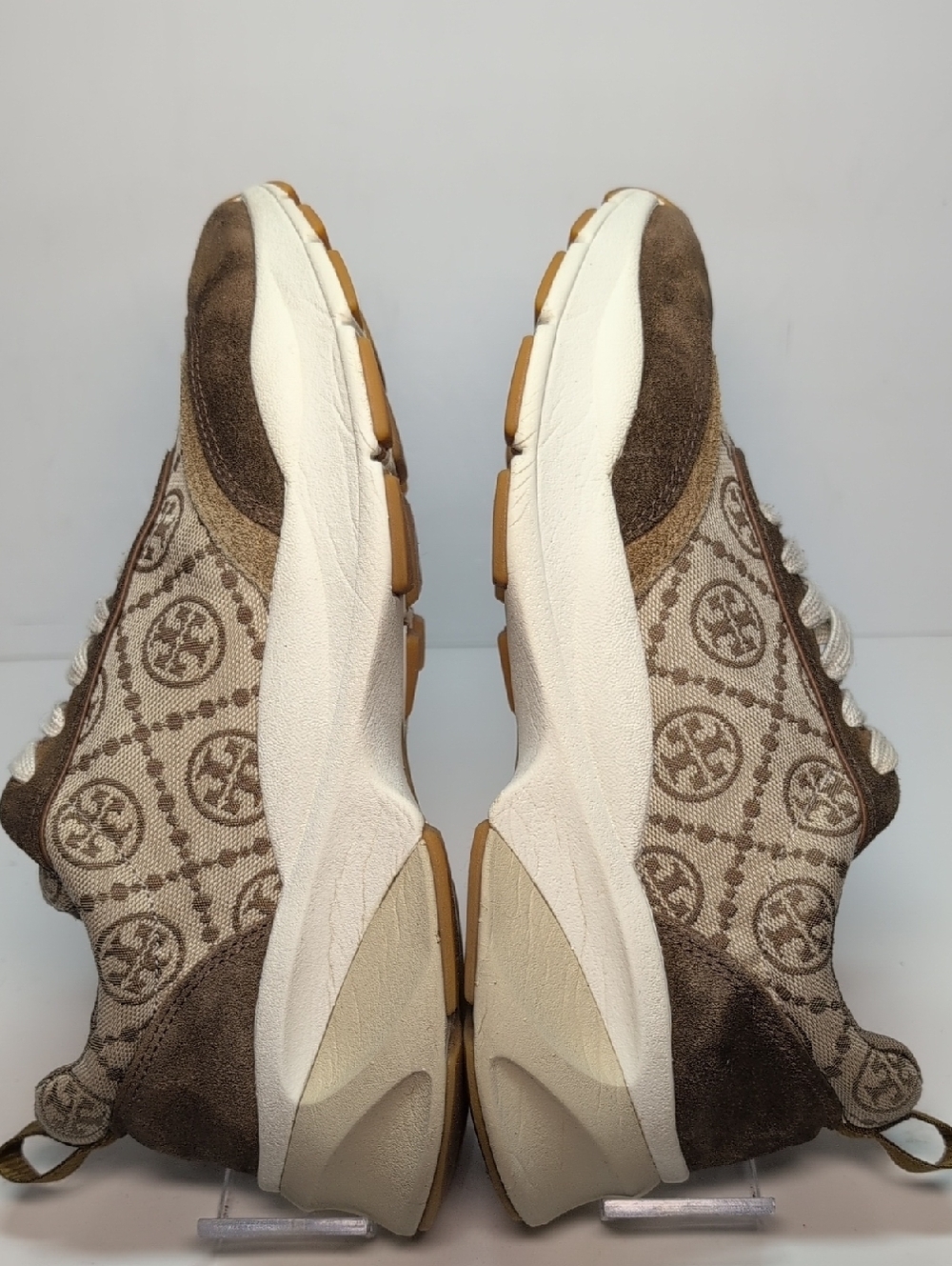 Tory Burch T Monogram Suede Good Luck Trainer sneakers womans size 8 - Picture 14 of 16